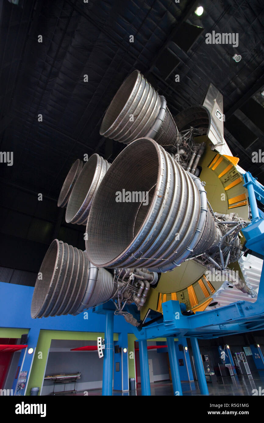USA, Alabama, Huntsville, US-Space und Rocket Center, Saturn V Rakete, im Mond Starten verwendet Stockfoto
