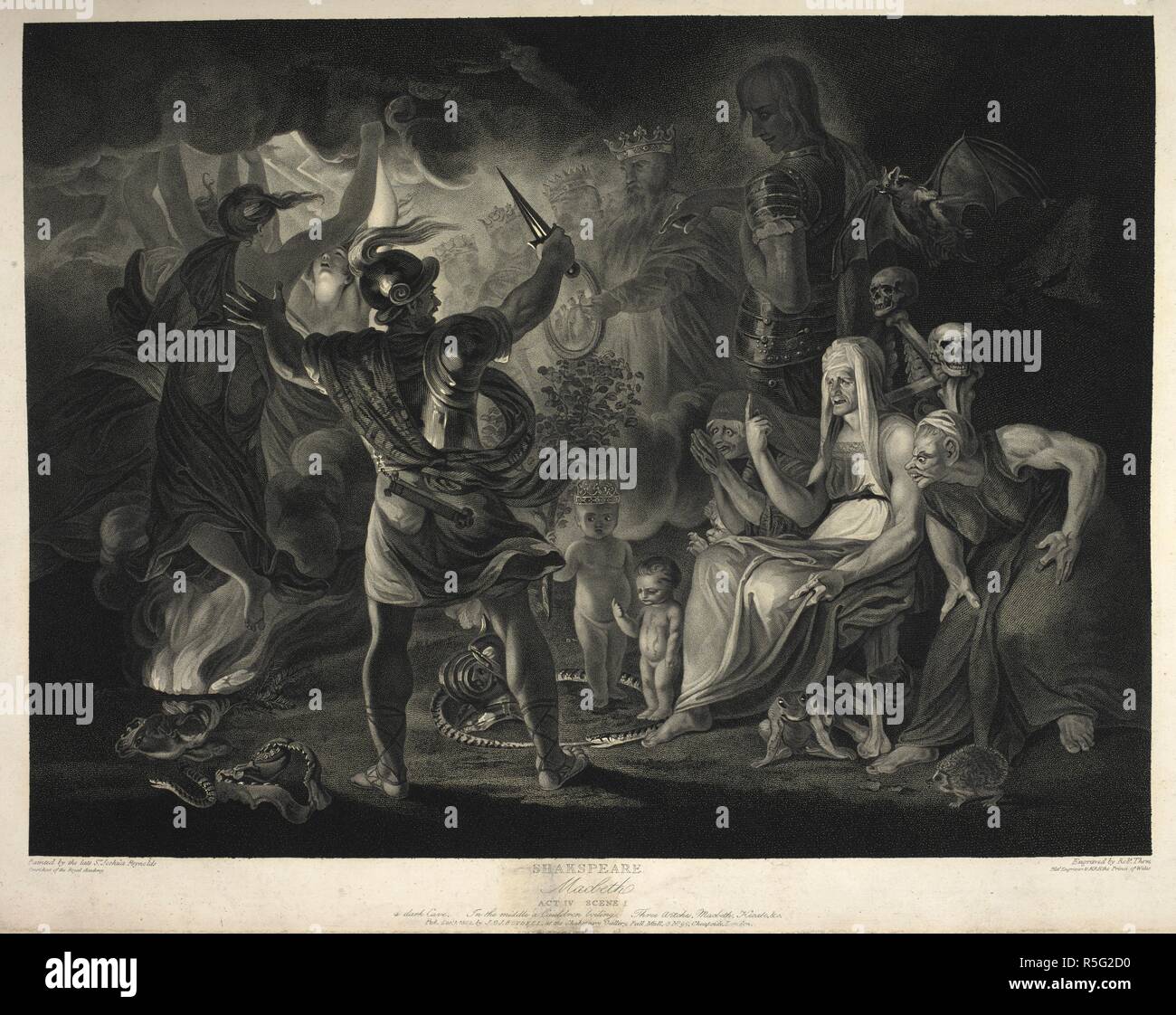 Macbeth Akt Iv Szene Die Ich Macbeth Und Die Drei Hexen Runde Einen Kessel Eine Sammlung Von Bildern Gemalt Zum Zwecke Der Darstellung Der Dramatischen Werke Von Shakspeare Die Von Den