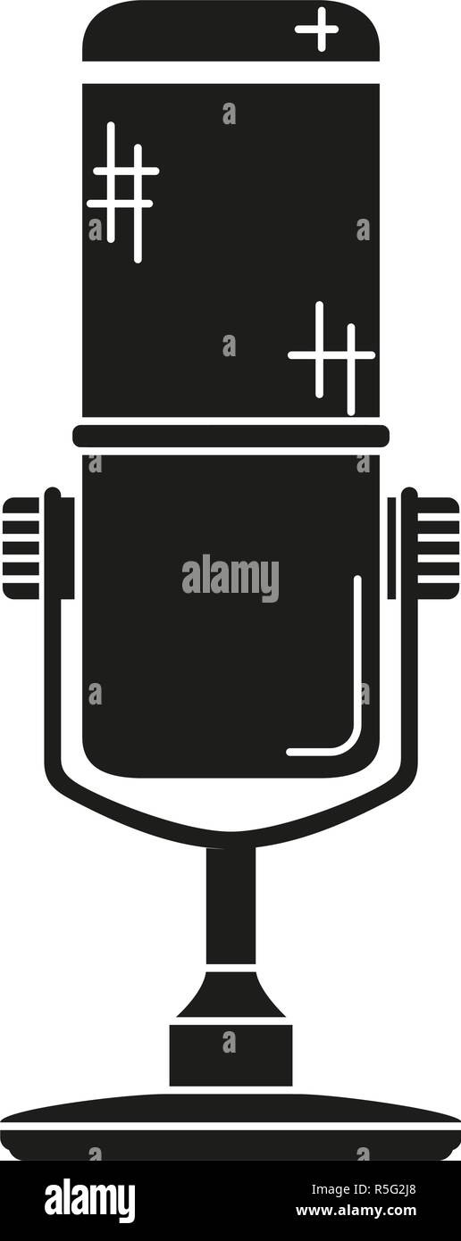 Schwarze und weiße Wireless mic Silhouette Stock Vektor