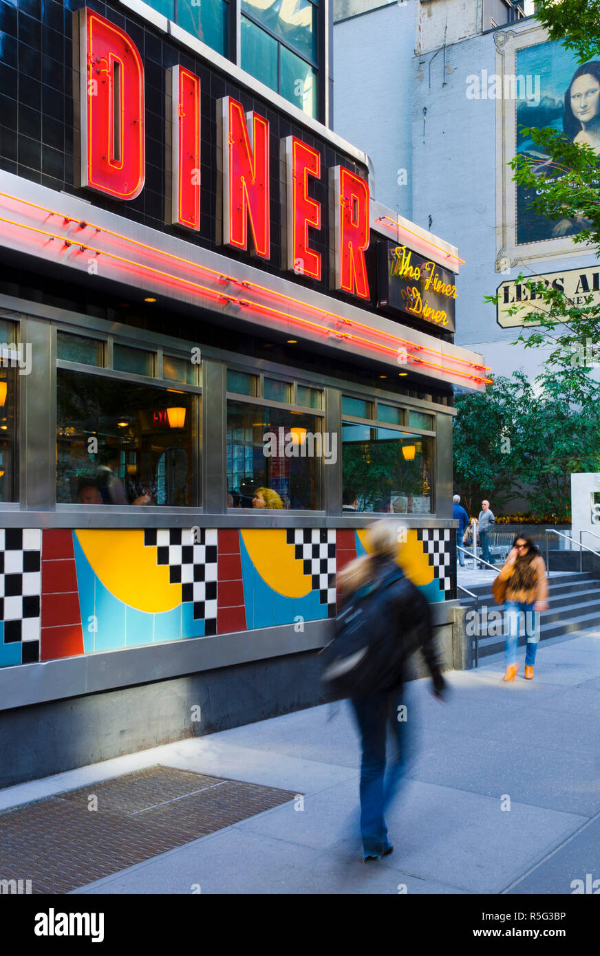 USA, New York, Manhattan, Midtown, West 57th Street, Brooklyn Diner Stockfoto
