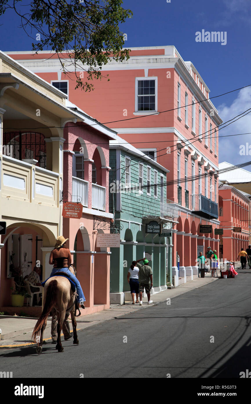 Karibik, US Virgin Islands, Christiansted, St. Croix, Altstadt und koloniale Architektur Stockfoto