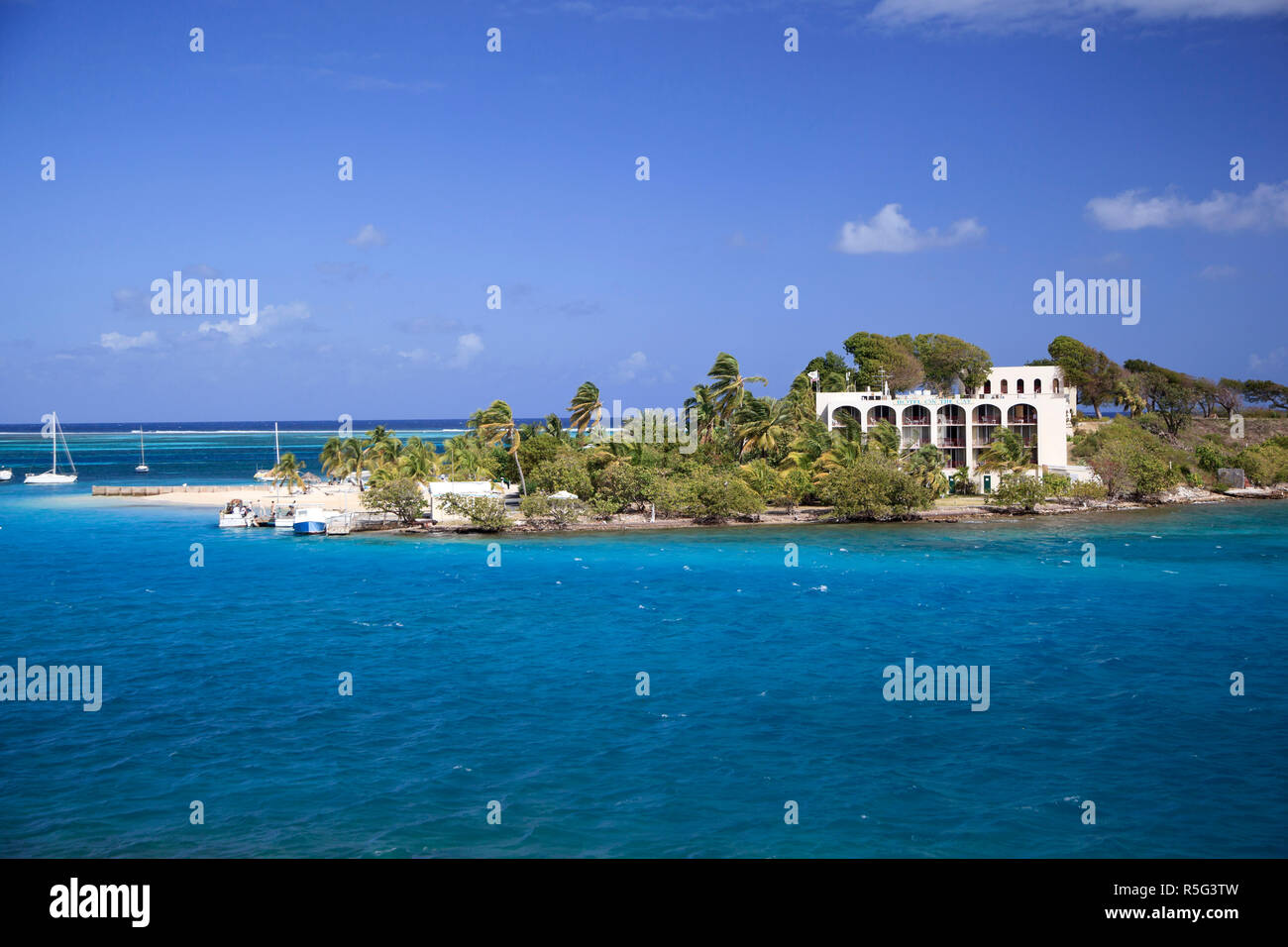 Karibik, US Virgin Islands, Christiansted, St. Croix, Protestant Cay, Cay Resort Hotel auf der Stockfoto