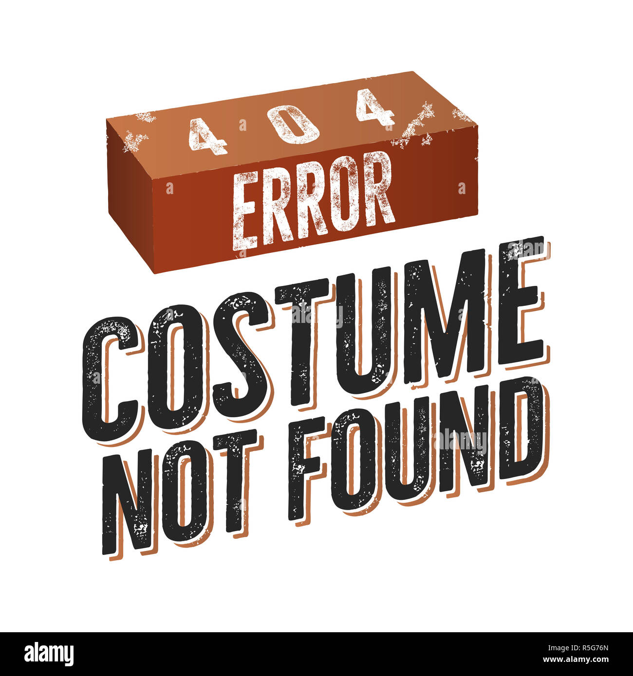 404 Kostüm nicht gefunden. Schöne Weihnachten oder einen anderen Feiertag t shirt geschenk idee Design. Lager isoliert auf weißem Hintergrund. Stockfoto