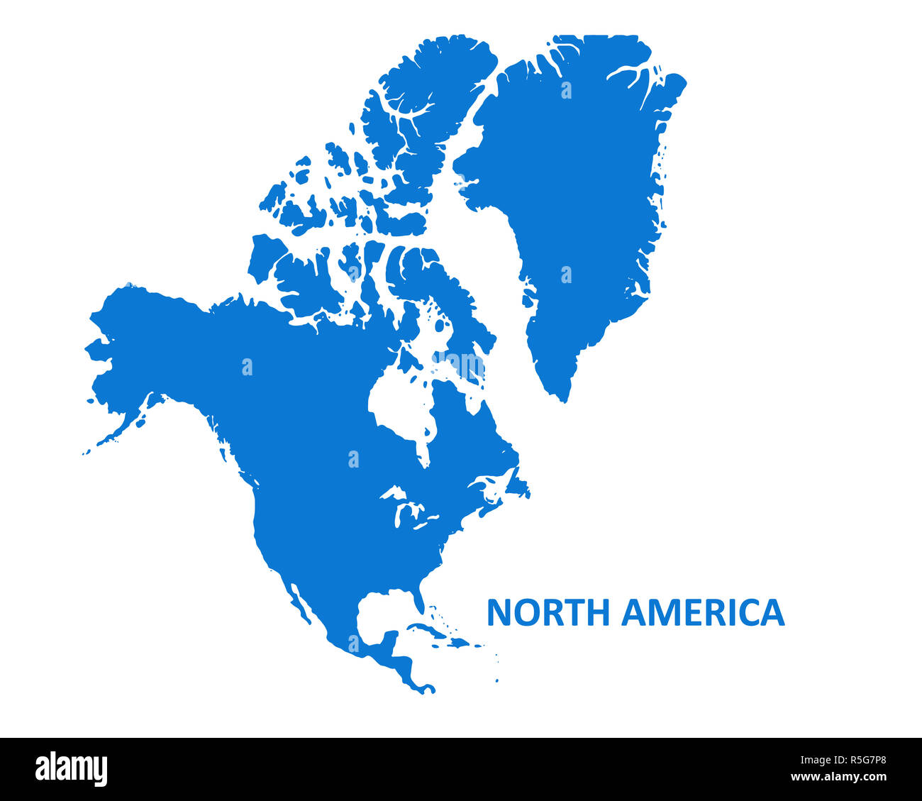 Nordamerika kontinent Karten. Vector Illustration auf weißem Hintergrund Stockfotografie - Alamy