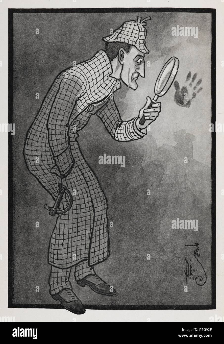 "Der Detektiv". Zeigt eine Darstellung von Sherlock Holmes. Wenn ich erwachsen bin. [Mit Illustrationen des Autors.]. New York: Century Co., 1909. Quelle: 1280.y.21 Seite 89. Autor: Leason, Percy Alexander. Stockfoto