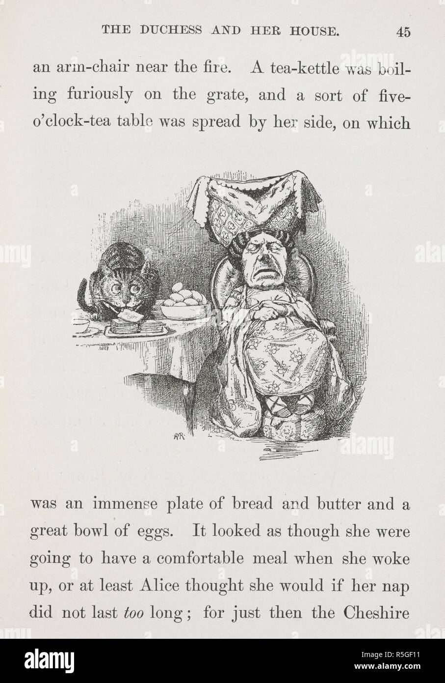 Die Cheshire Cat und die Herzogin. Ein neues Alice im Wunderland [Alt eine Fortsetzung von "Alice im Wunderland" und â € das Looking Glass "' von Lewis Carroll. Das Vorwort unterzeichnet: A. M.R., Sr., d. h. Anna M. Richards senior?] mit 67 Illustrationen von Anna M. Richards, jr. Philadelphia: J. B. Lippincott Co., 1895. Quelle: 012807. k.32 auf Seite 45. Stockfoto