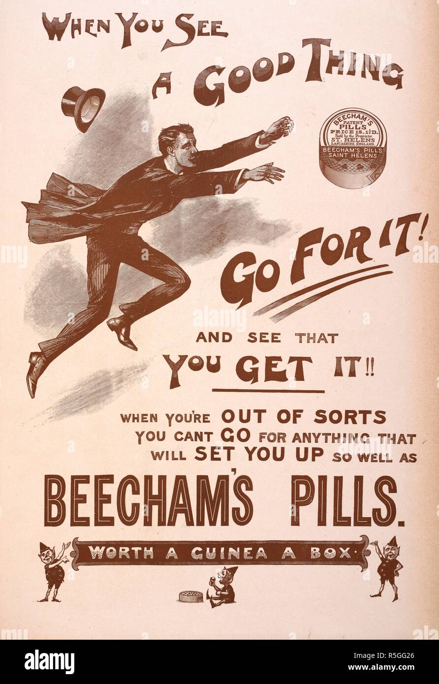 "Wenn Sie eine gute Sache ist, tun Sie es und sehen, dass Sie es erhalten!! Ad Werbung für die beecham Pillen. Illustrated London News Diamond Jubilee (Special Edition). London, 1898. Quelle: Illustrierte und sportlichen und dramatische Nachrichten. Dezember 1898, Seite 51. Stockfoto