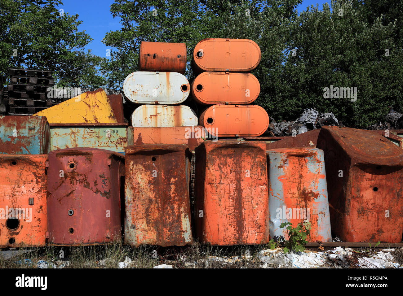 Schrott, Metall Abfall in einer Recyclinganlage, Deutschland Stockfoto