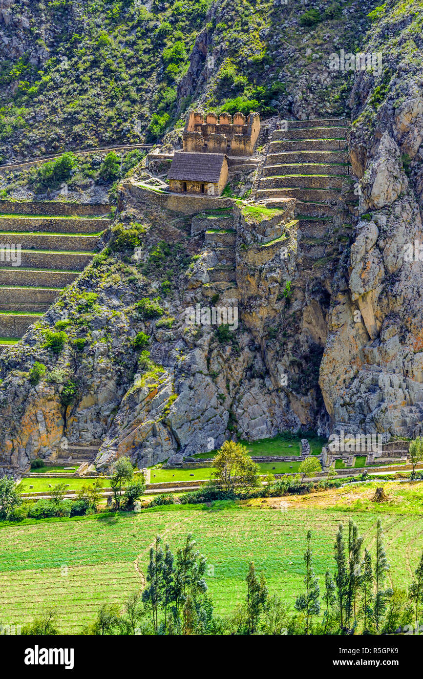 Inka Festung mit Terrassen und Temple Hill in Cuzco, Pe Stockfoto
