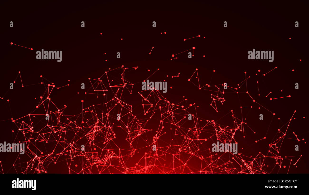4K gerendert computergenerierten abstrakten Hintergrund. Punkte und Linien verbinden. Stockfoto