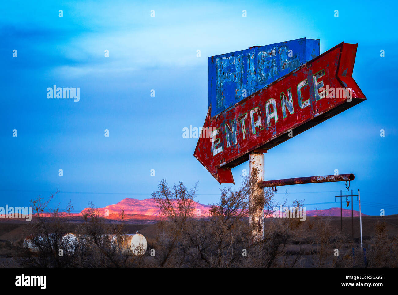 Tankstelle Zeichen in Utah Stockfoto