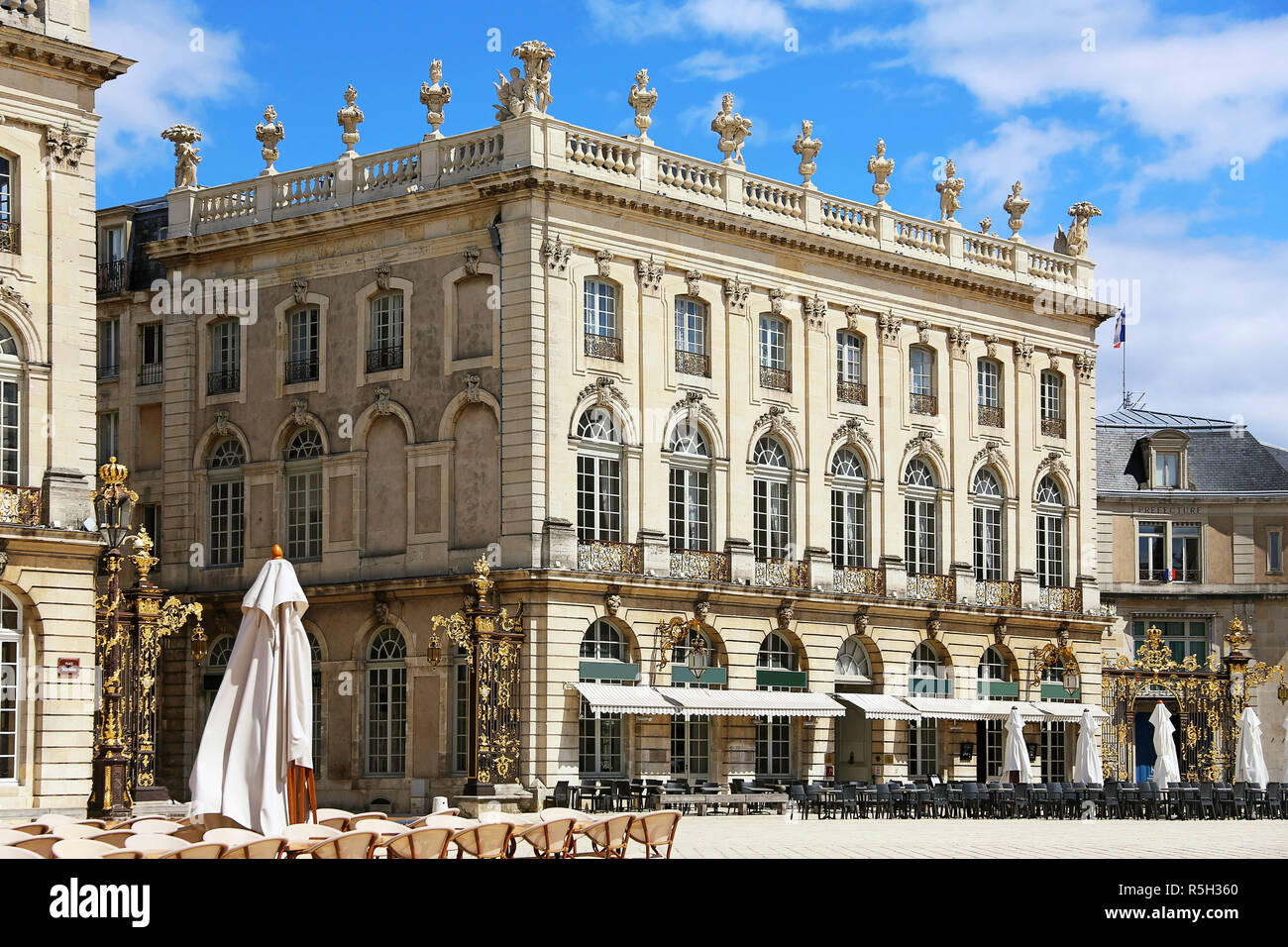 Grand Hotel am Place Stanislas in Nancy. Stockfoto