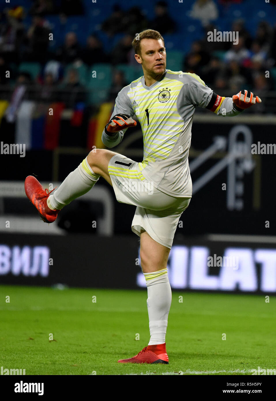 Leipzig, Deutschland - 15. November 2018. Deutschland Nationalmannschaft Torwart Manuel Neuer beim Internationalen freundlich Deutschland gegen Russland in Leipzig. Stockfoto