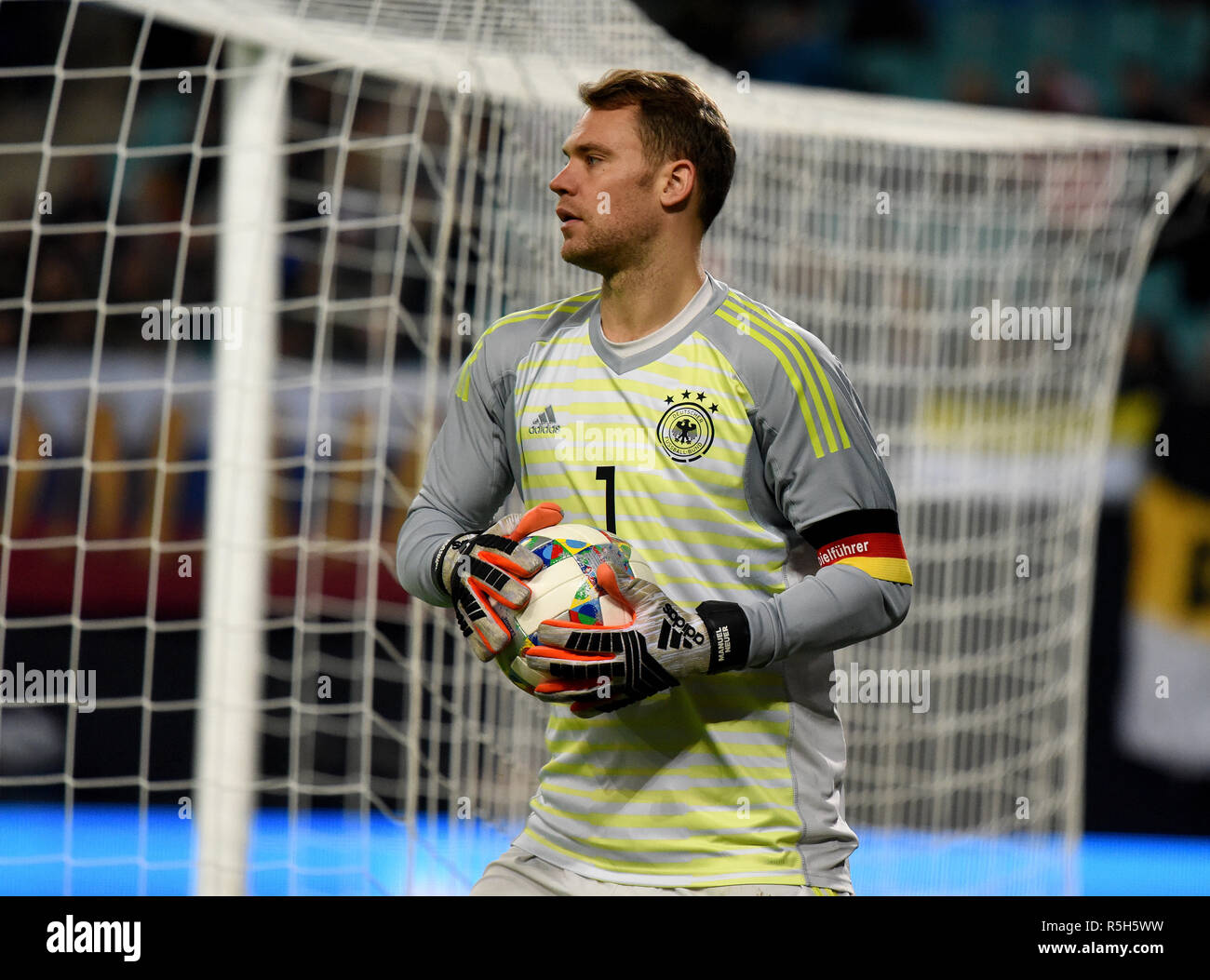 Leipzig, Deutschland - 15. November 2018. Deutschland Nationalmannschaft Torwart Manuel Neuer beim Internationalen freundlich Deutschland gegen Russland in Leipzig. Stockfoto