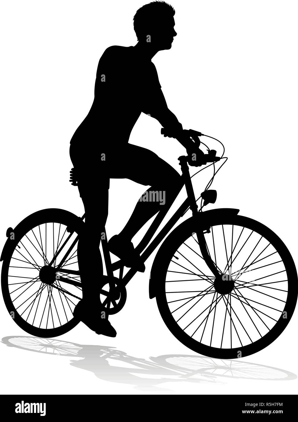 Bike Radfahrer Reiten Fahrrad Silhouette Stock Vektor