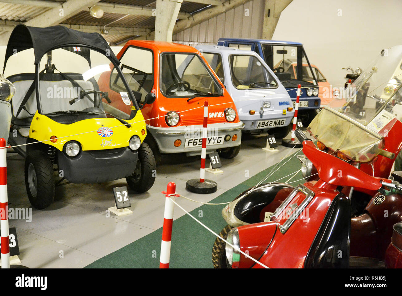 Bubble Autos an der Bubble Car Museum, Boston, Lincolnshire, Großbritannien Stockfoto