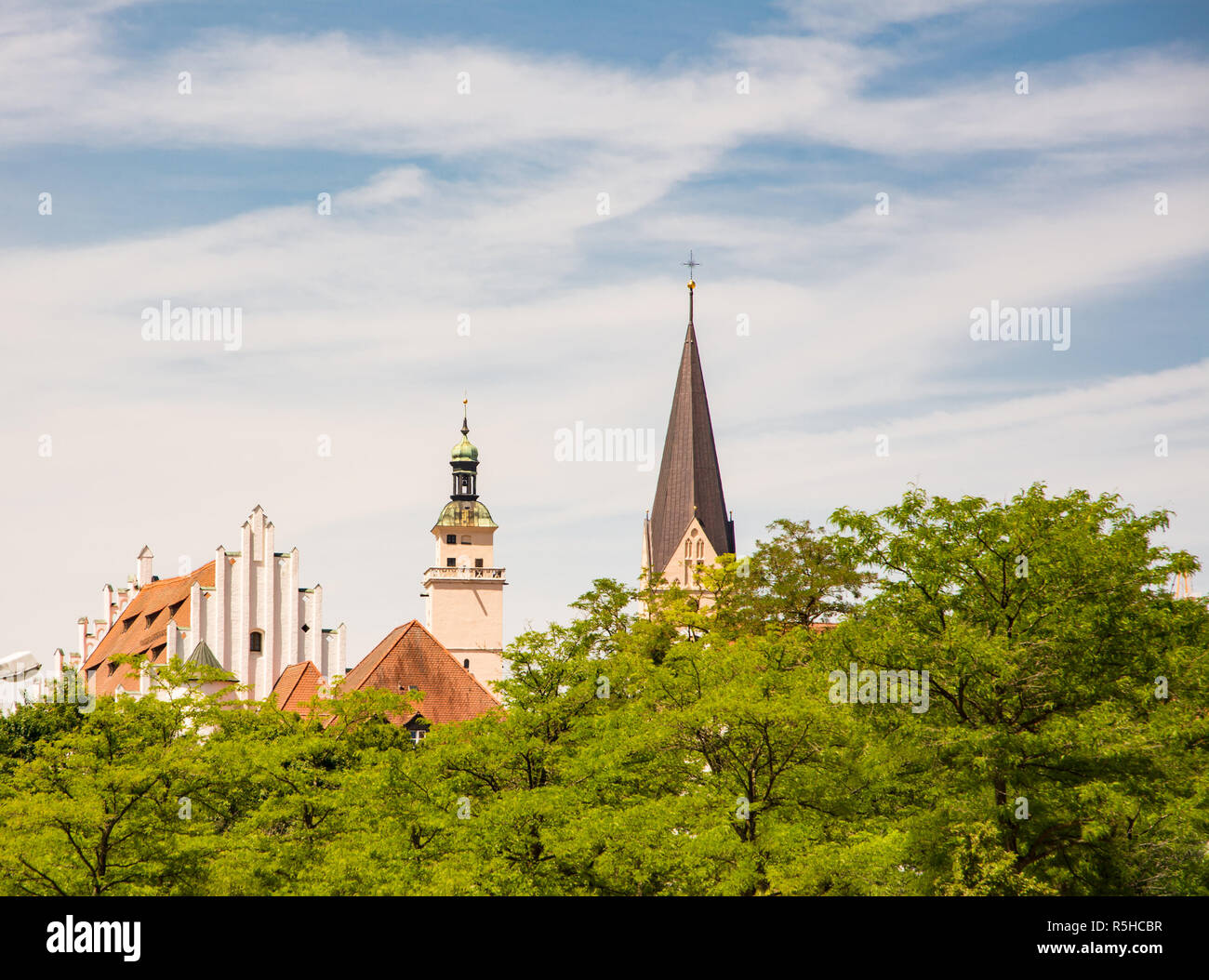 Historische Gebäude in Ingolstadt. Stockfoto