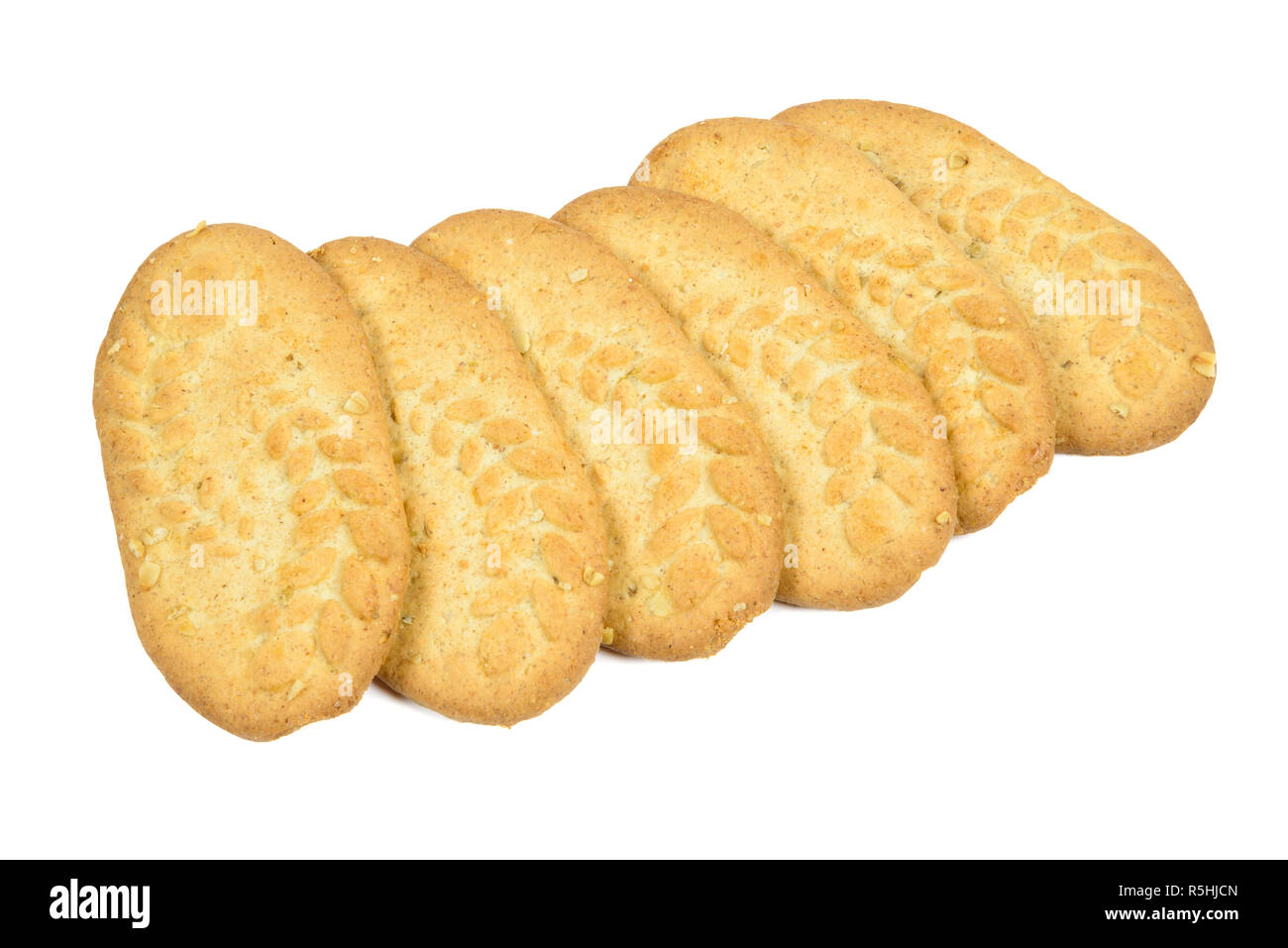 Kekse auf weißem Hintergrund Stockfoto