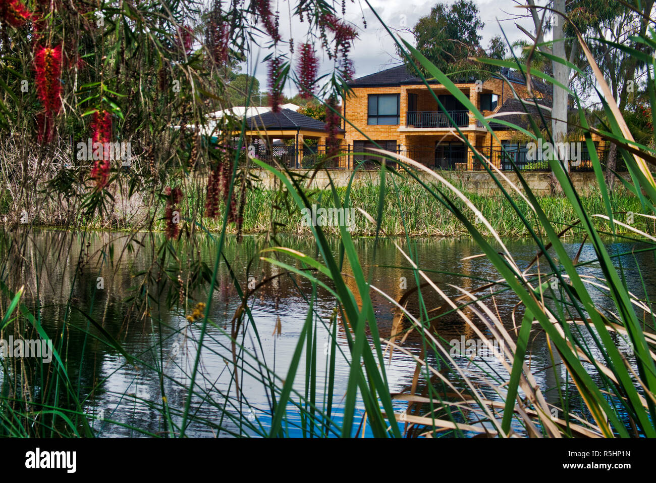 Haus mit Blick auf Studmaster Park Stockfoto