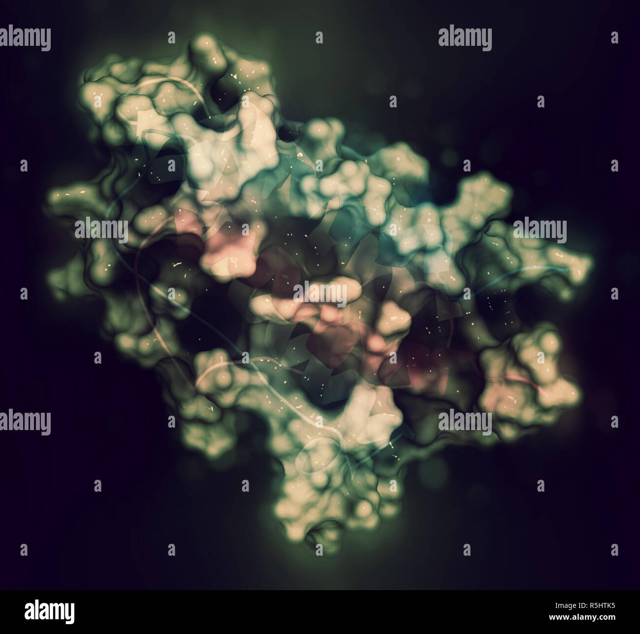 Erythropoietin (EPO, Epoetin) Protein Hormon. Stimuliert die Produktion der roten Blutkörperchen. Als Medizin und im Sport Doping verwendet. 3D-rendering Bas Stockfoto