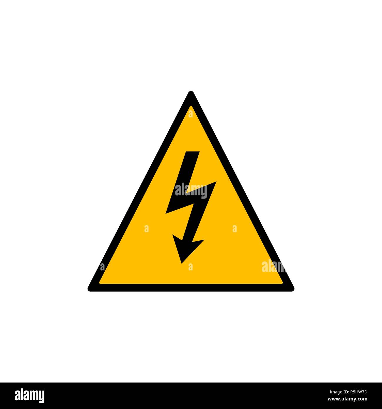 Hohe Spannung unterzeichnen. Vector Illustration flach Stock Vektor