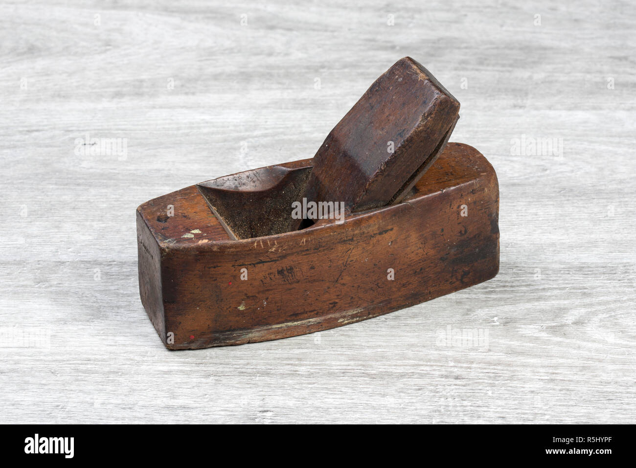 Ein altes hölzernes Holz Flugzeug Stockfoto