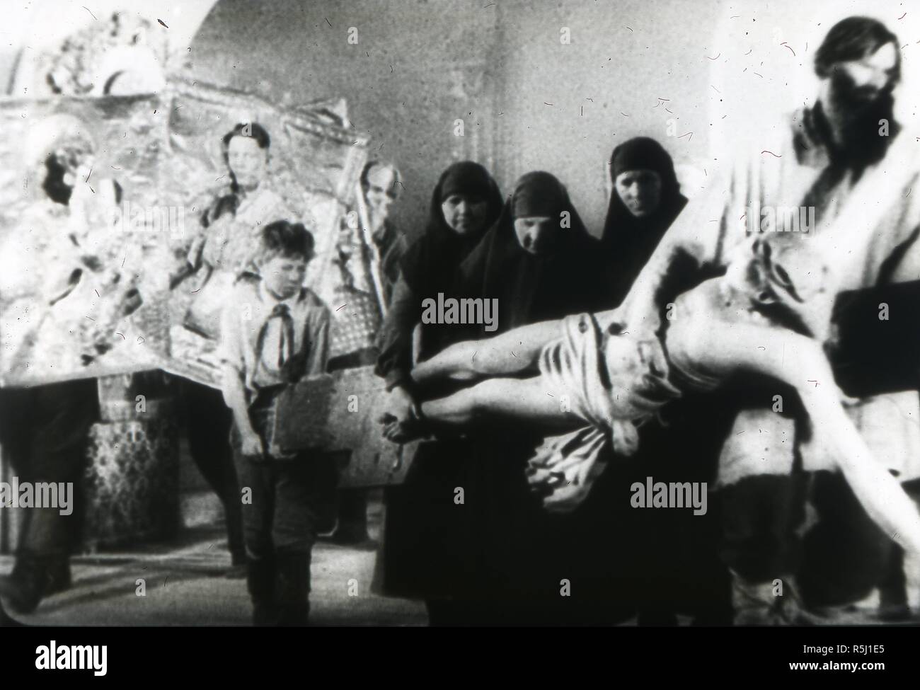 Szene aus dem Film "Bezhin Wiese" von Sergei Eisenstein. Museum: private Sammlung. Autor: anonym. Stockfoto