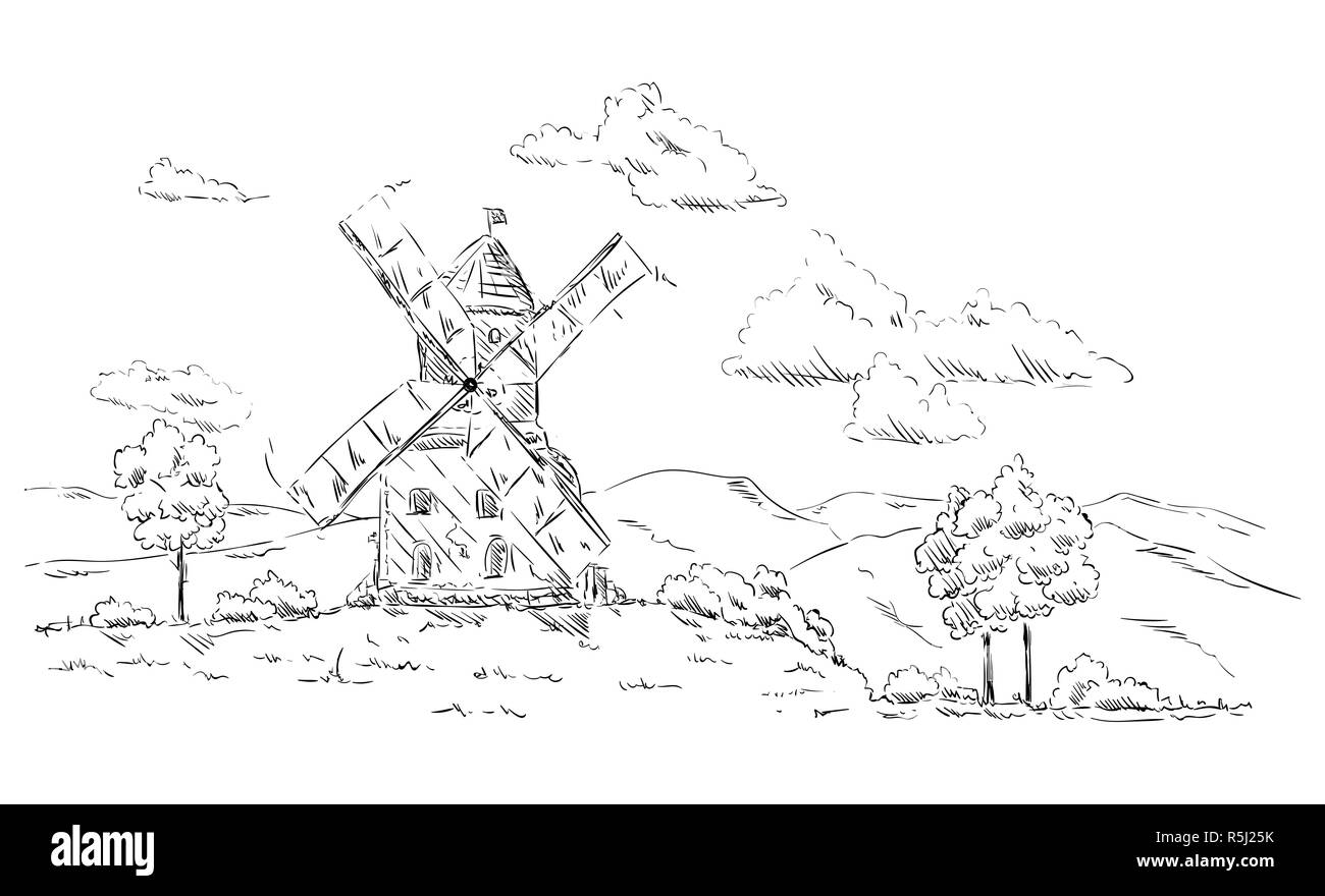 Windmühle Stockfoto