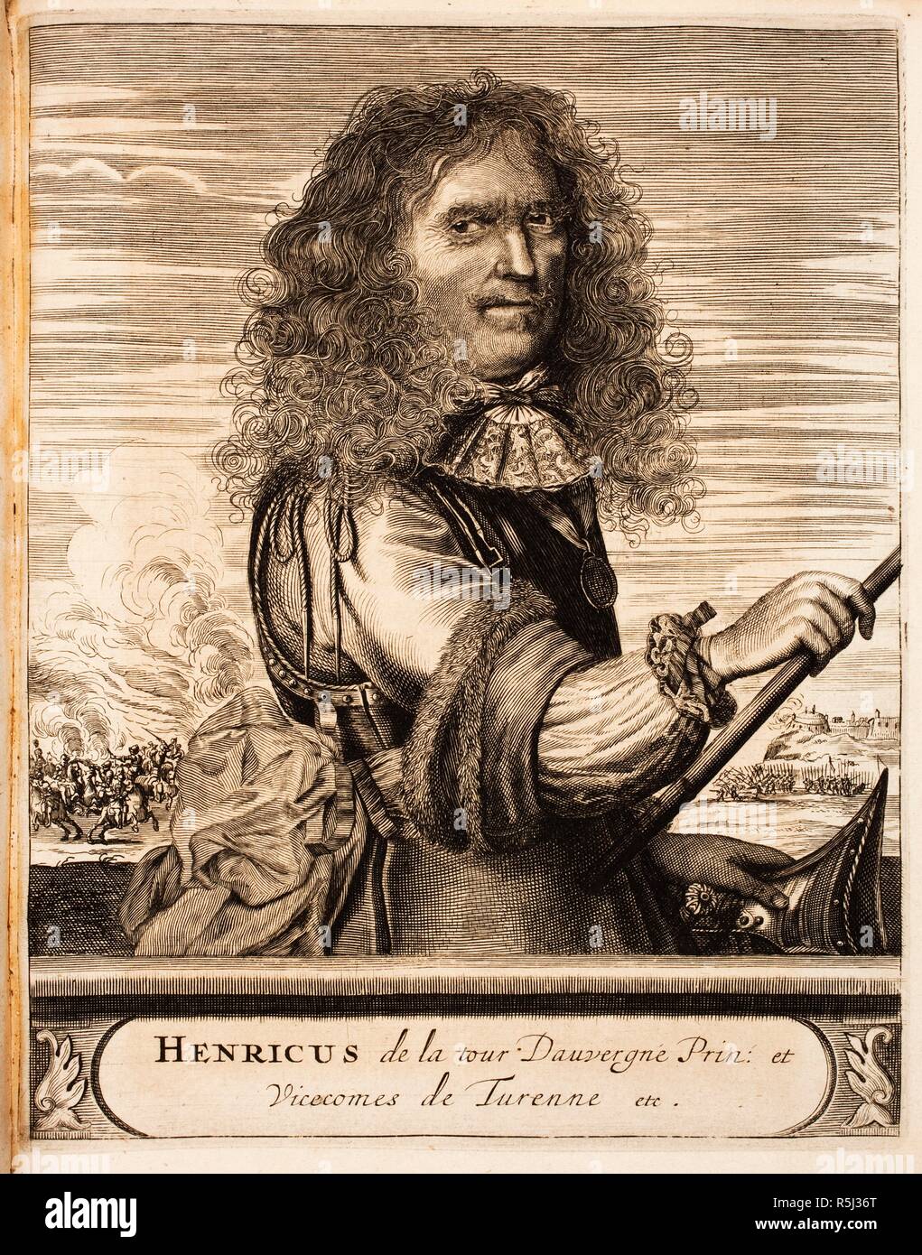 Marschall Henri de La Tour d'Auvergne, Vicomte de Turenne (1611-1675) (Aus: Schauplatz des Krieges). Museum: Bibliotheek van het Vredespaleis, Den Haag. Autor: anonym. Stockfoto
