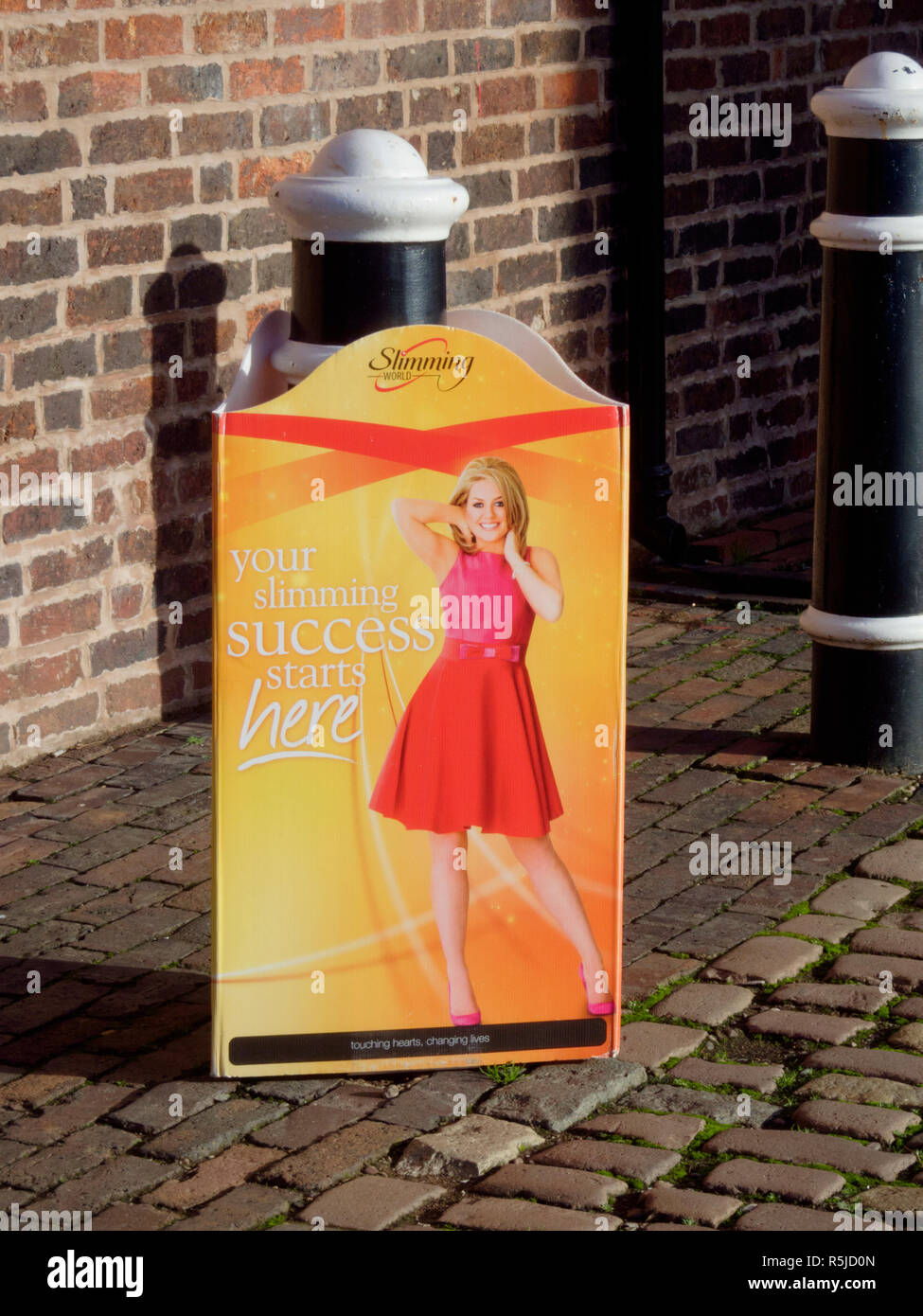 Slimming World slimming Klasse Werbung Board, UK Stockfoto