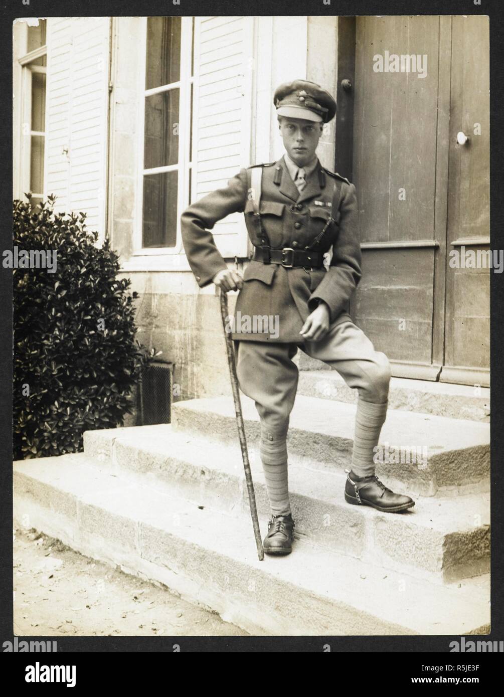 Der Prinz von Wales an der Vorderseite [Merville, Frankreich]. 8. August 1915. Aufzeichnung der indischen Armee in Europa während des Ersten Weltkrieges. Jahrhunderts, 8. August 1915. Gelatine Silber gedruckt. Quelle: Foto 24 / (283). Autor: Dhaka, H. D. Stockfoto