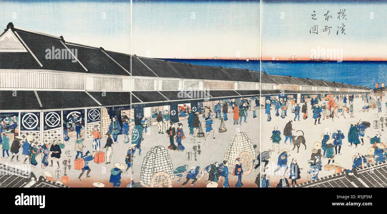 Yokohama Honcho nicht zu (Bild von Honcho in Yokohama). Museum: private Sammlung. Autor: KUNIYOSHI, UTAGAWA. Stockfoto