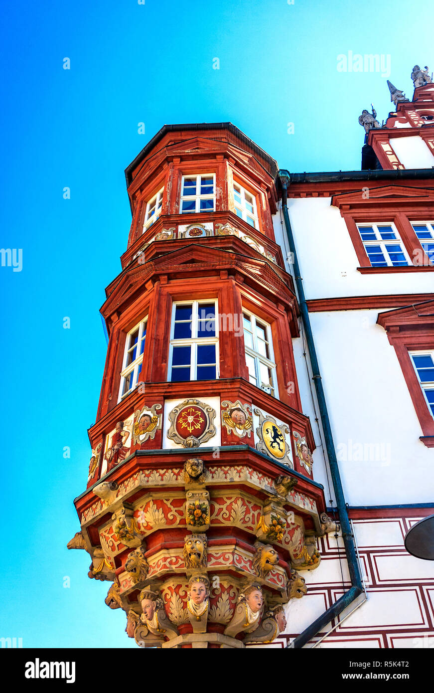 Die coburger Stadthaus im Marktplatz berühmtesten Renaissance Gebäude der Stadt Stockfoto