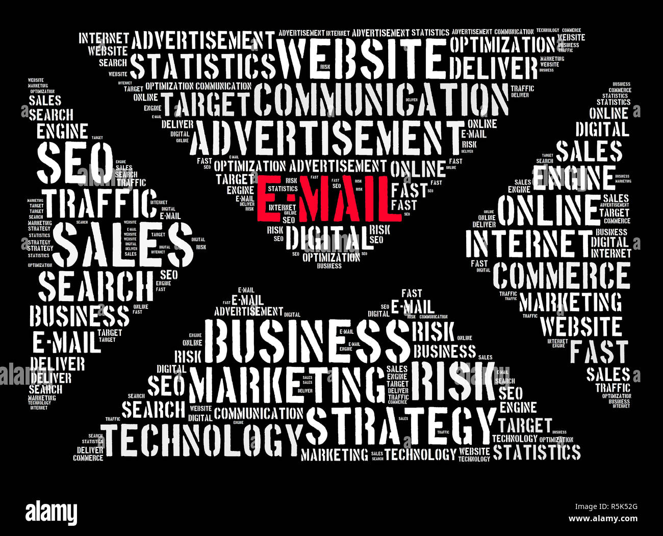 E-mail Word cloud Konzept Stockfoto