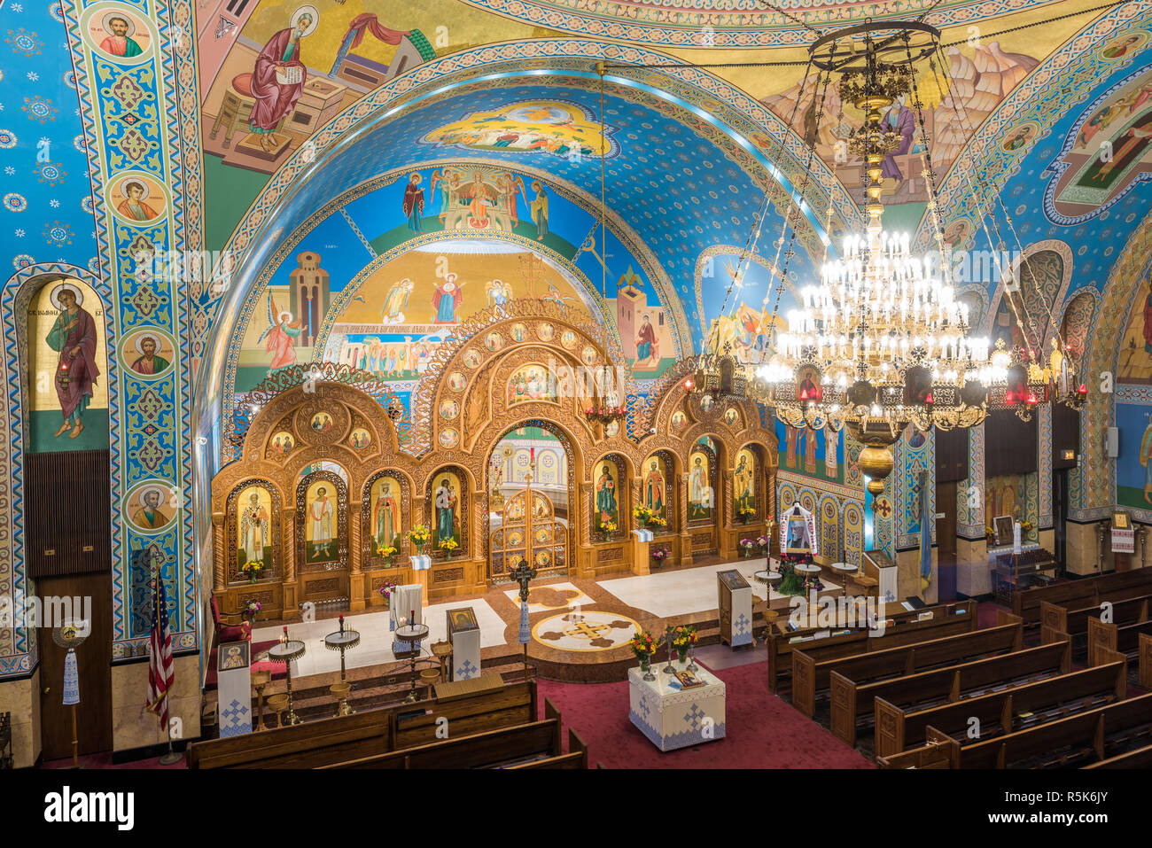 Innenraum des Heiligen Wladimir & Olha Ukrainische Katholische Kirche Stockfoto