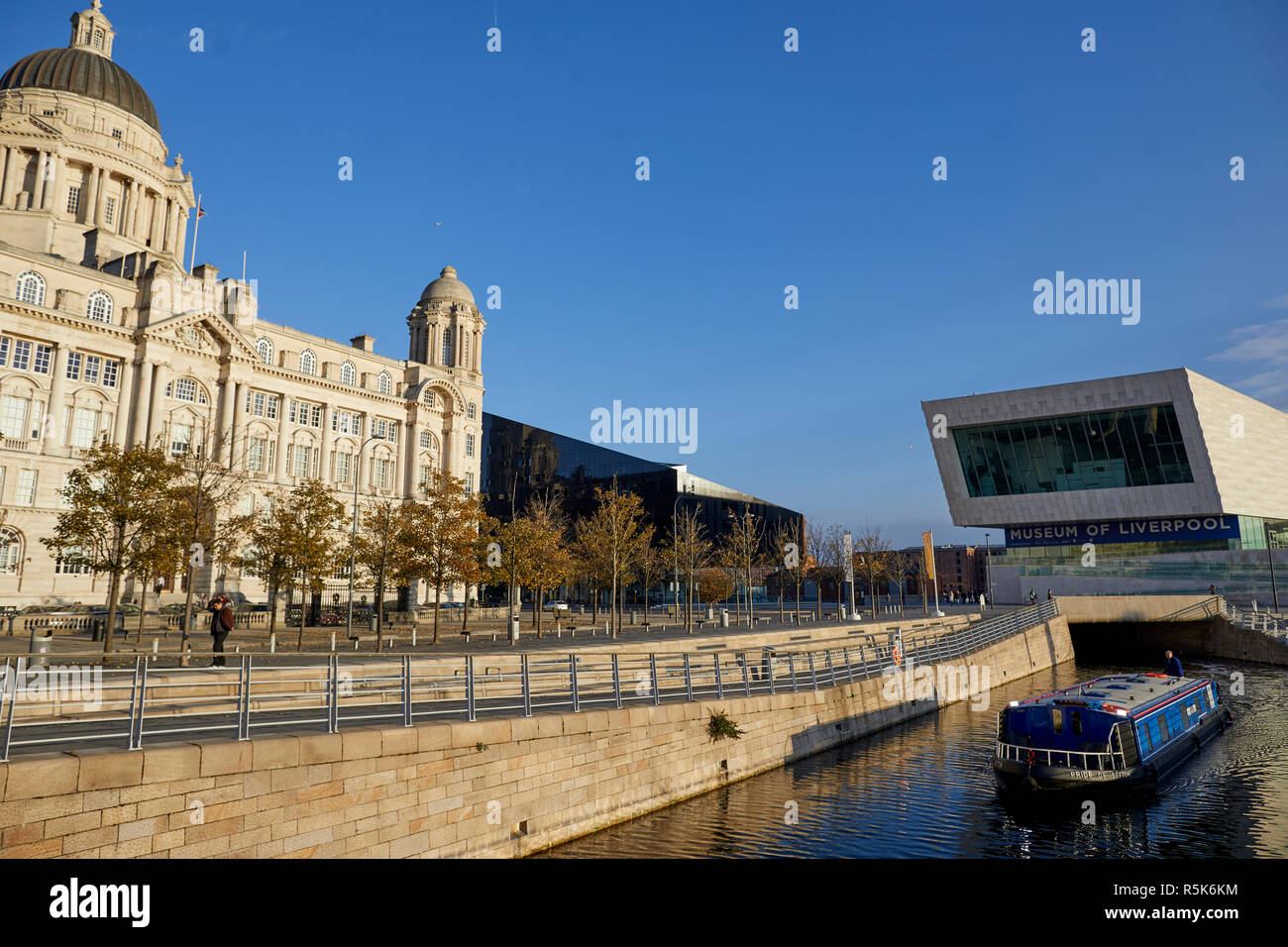 Pier Head Liverpool Waterfront Museum von Liverpool und den Kanal Link Stockfoto