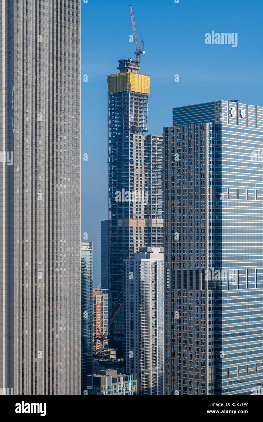 St. Regis Hotel alias Vista Tower im Bau, entworfen von Studio Gang Stockfoto