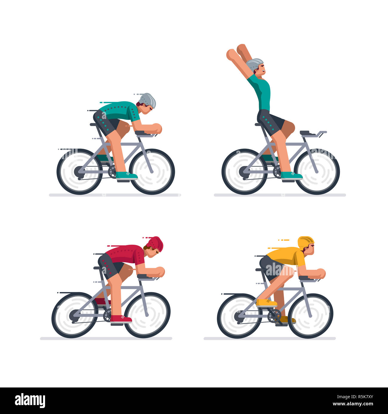 Gruppe von Radfahrern in road racing. Stockfoto