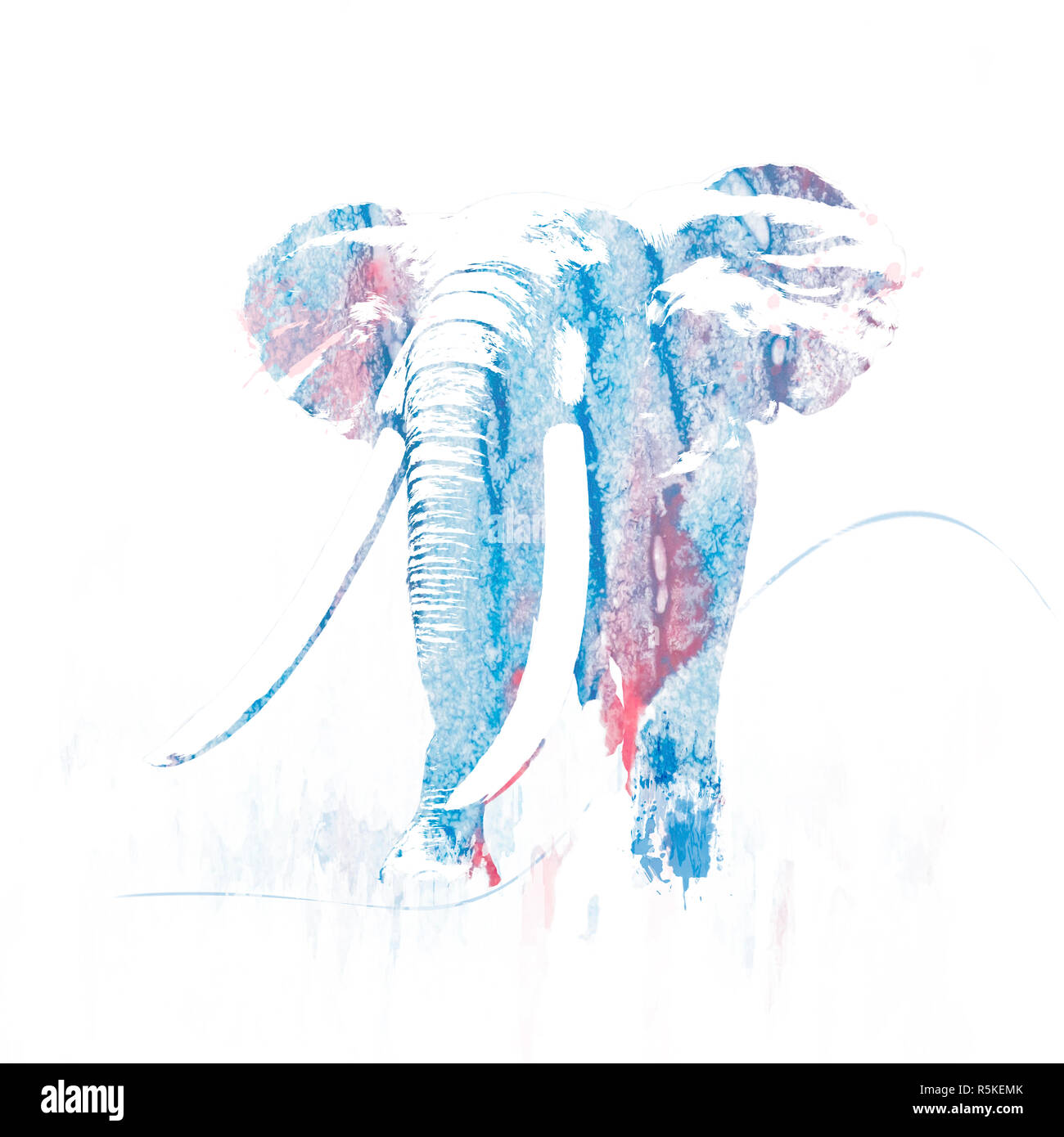 Elefant bild Aquarell Stockfoto