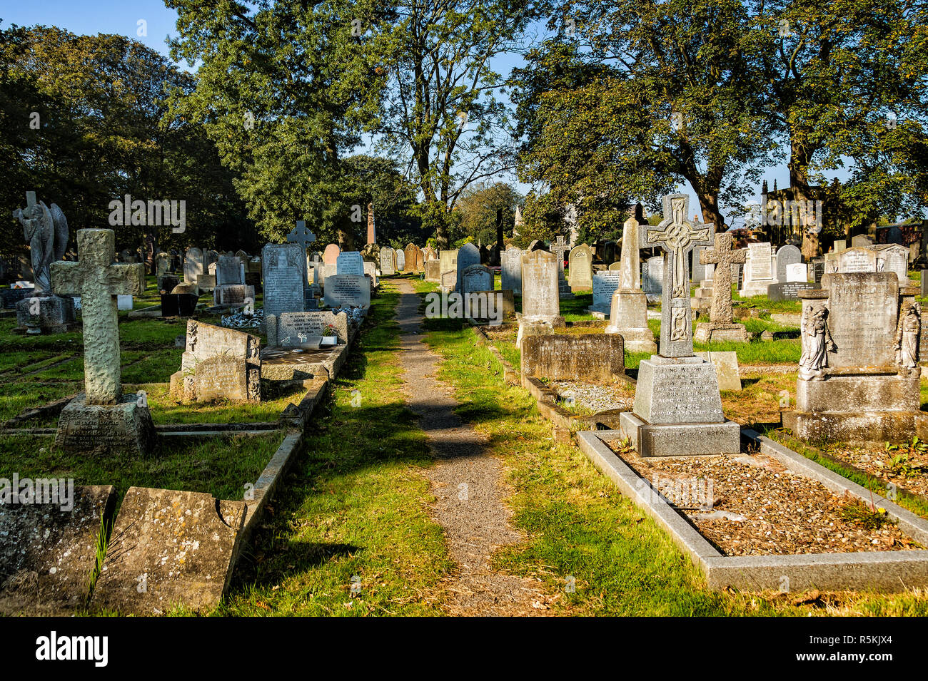 St. Oswalds Kirchhof in Brampton. Stockfoto