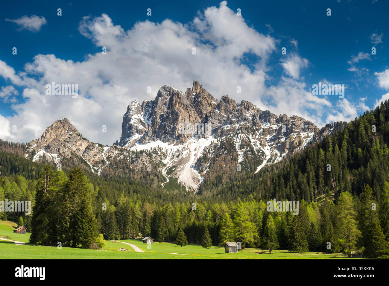 Sarlkofel, Pragser Dolomiten Fanes - Sennes - Prags Naturpark, Hochpustertal, Südtirol Provinz, Italien Stockfoto