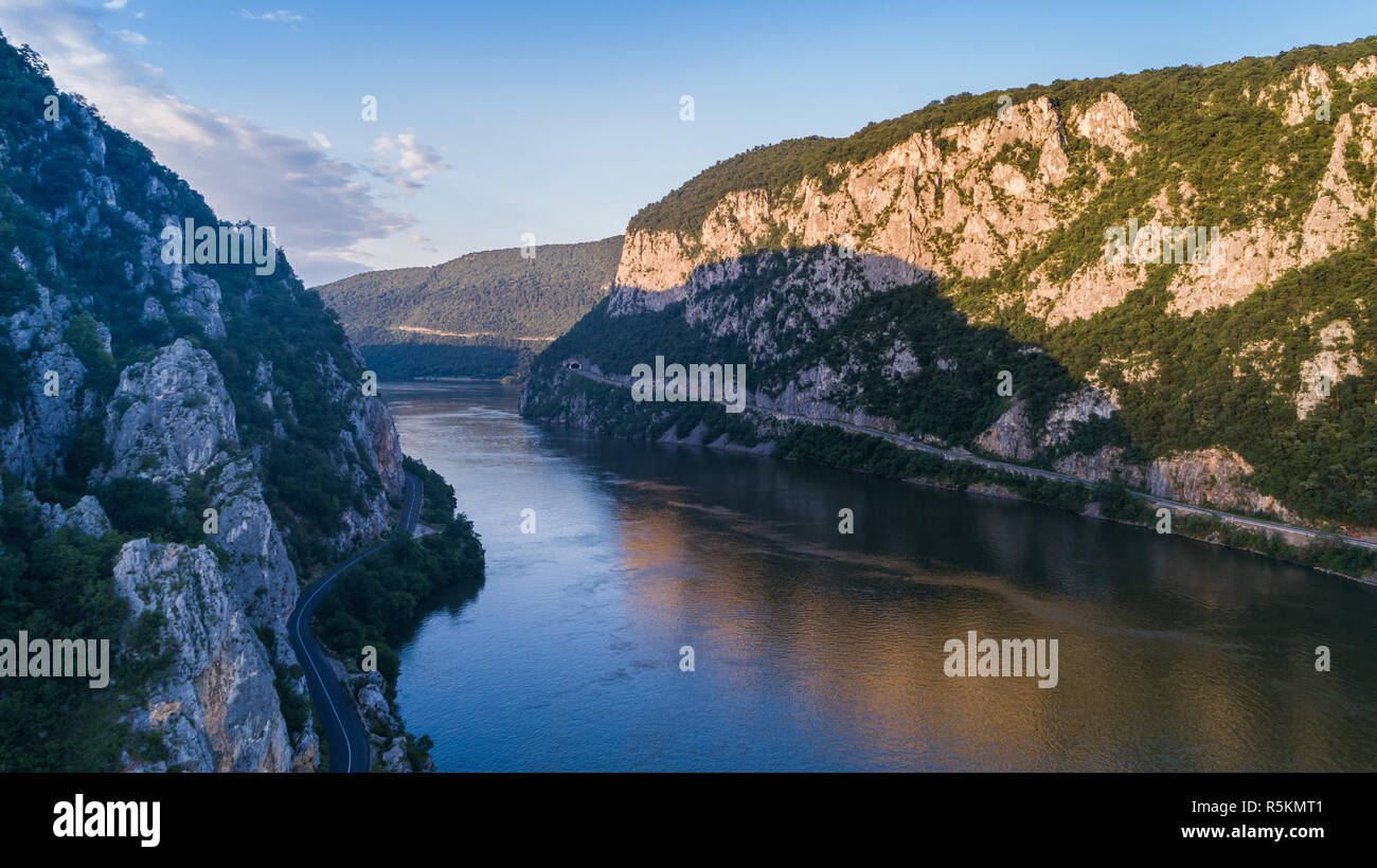 Donau Schluchten. Cazanele Mari, Rumänien Stockfoto