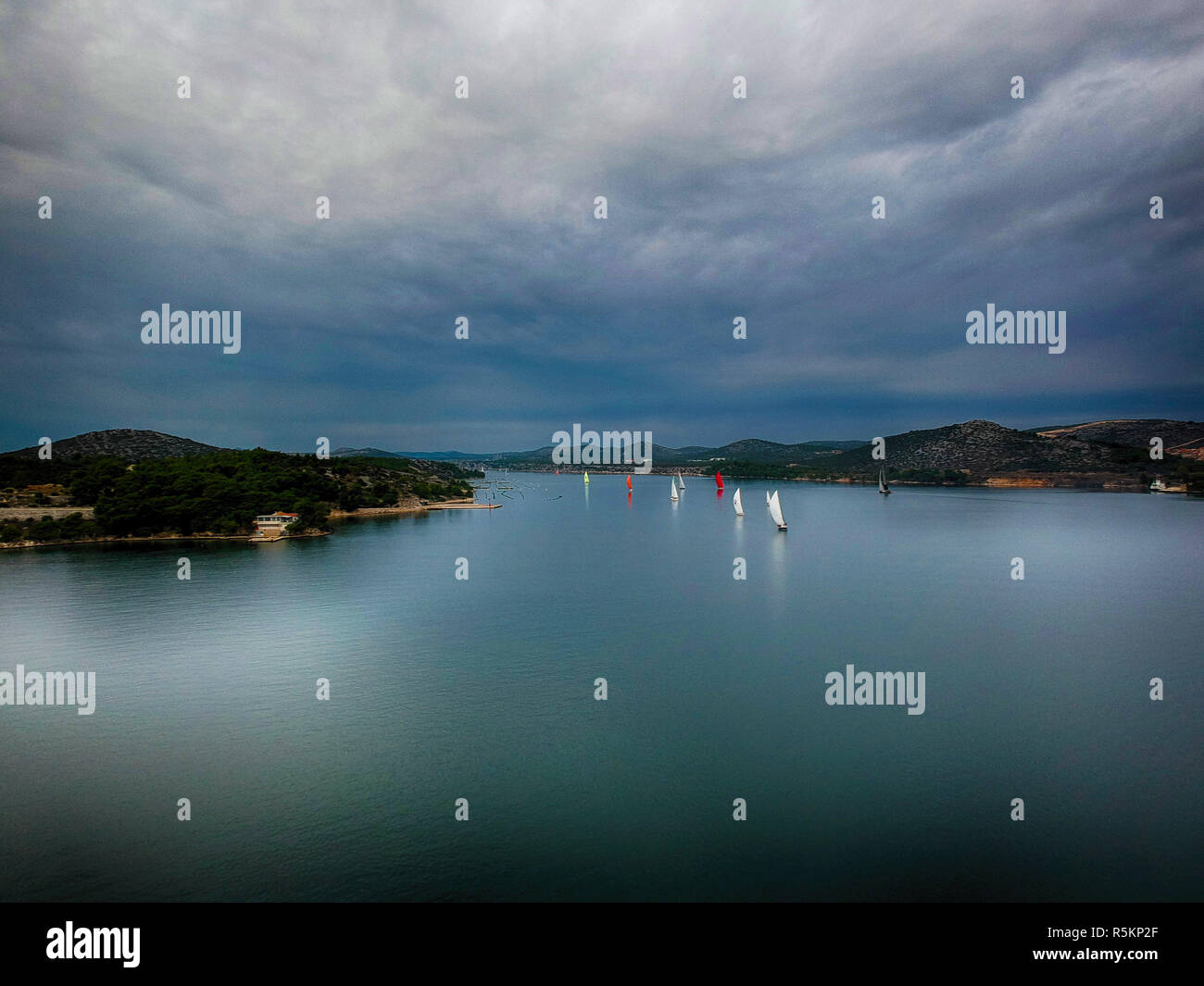 St Nikolaus Tag Regatta - Hafen von Šibenik Kroatien Stockfoto