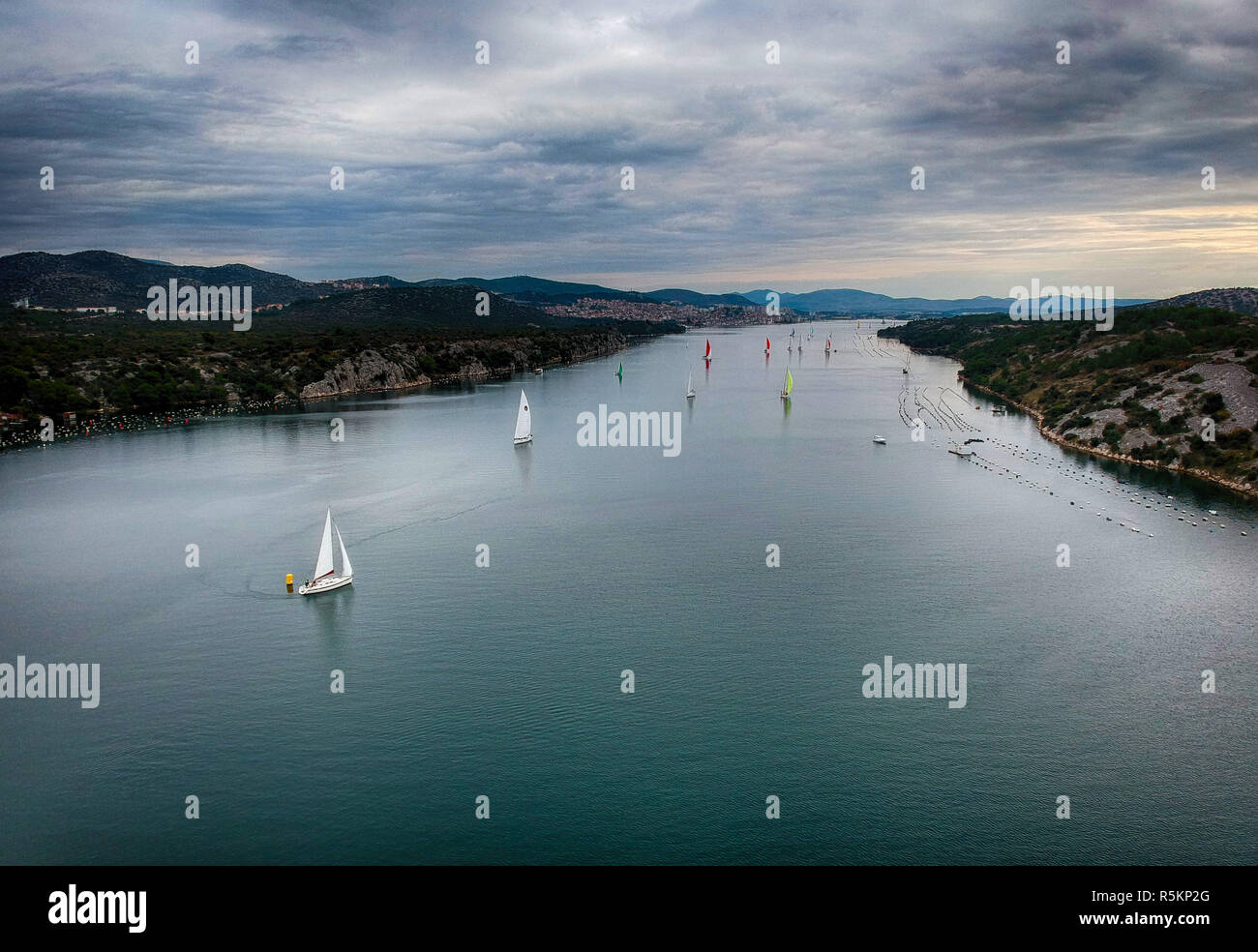 St Nikolaus Tag Regatta - Hafen von Šibenik Kroatien Stockfoto