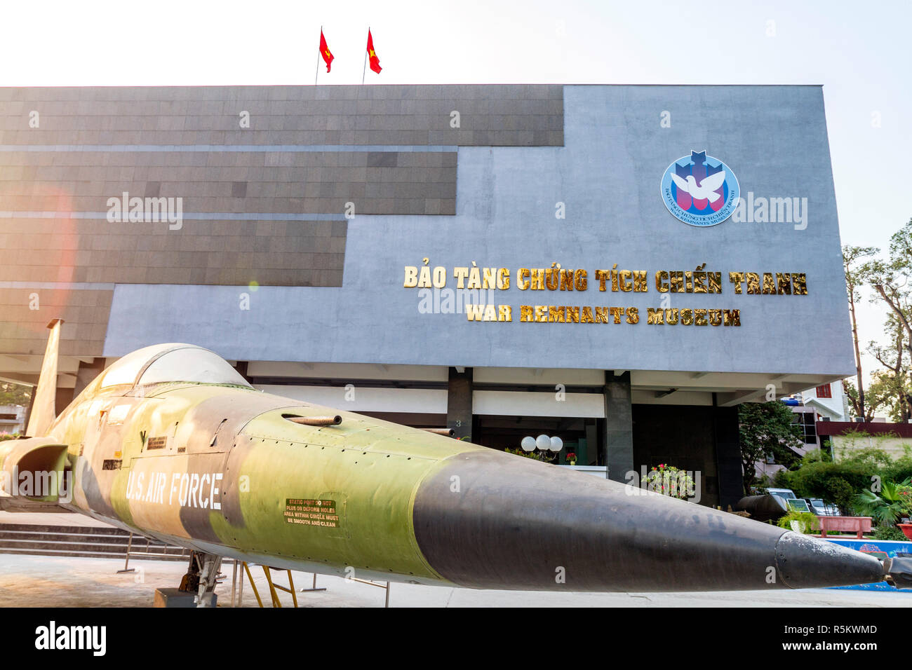 Vietnam, Ho Chi Minh Stadt, Bezirk 3, Northrop F-5 ein Kampfflugzeug der US Air Force Farbgebung, im Flugzeug Ausstellung Bereich geparkt Stockfoto