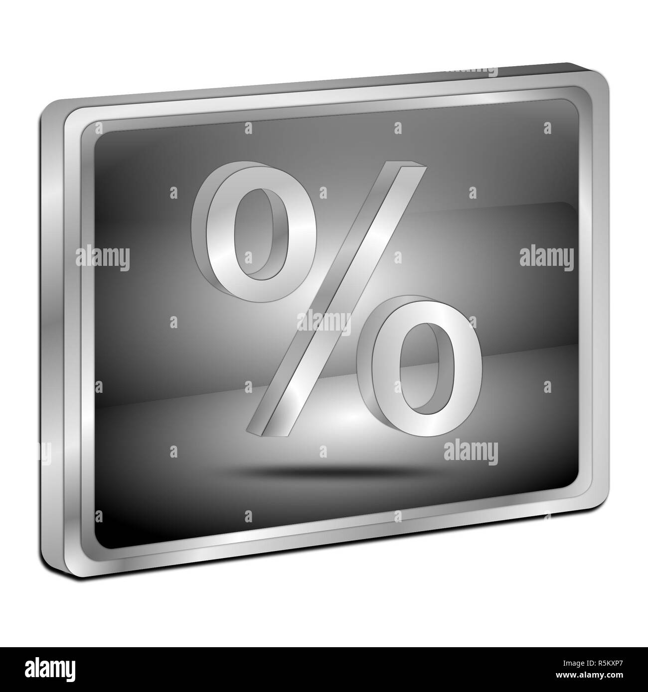 Silber Diskont-Taste - 3D-Darstellung Stockfoto