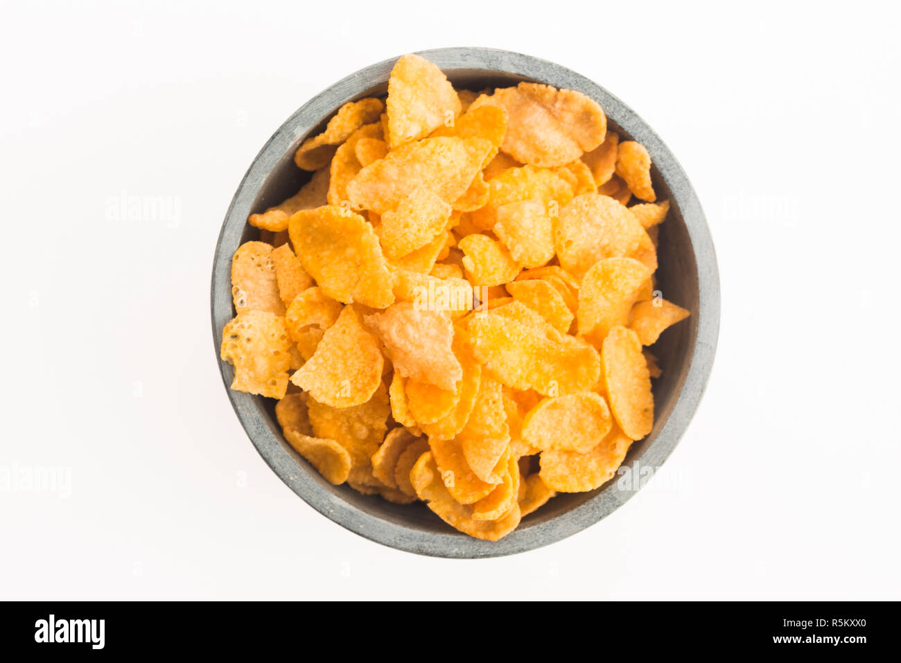 Corn Flakes auf weißem Hintergrund Stockfoto