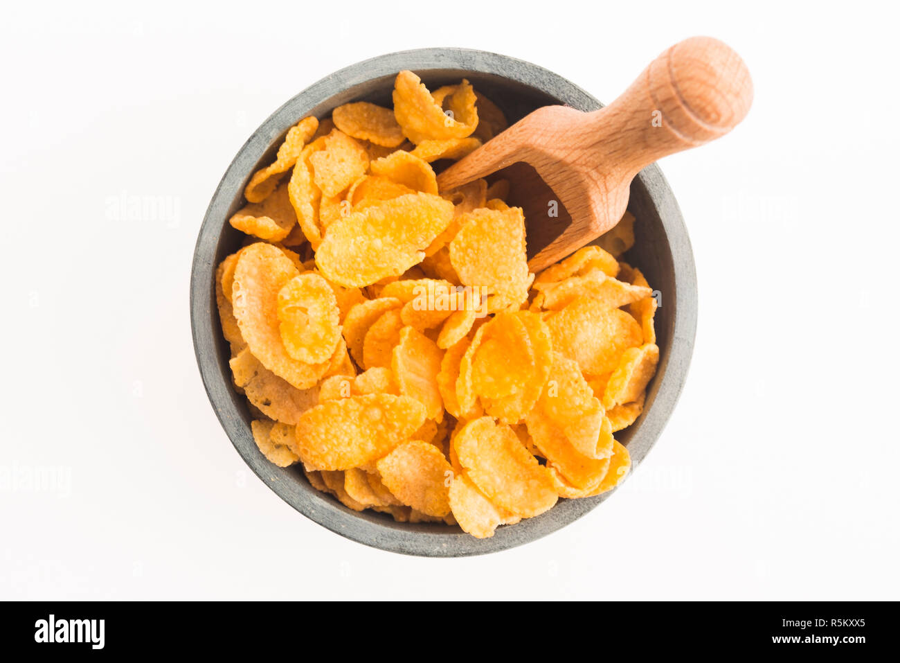 Corn Flakes auf weißem Hintergrund Stockfoto