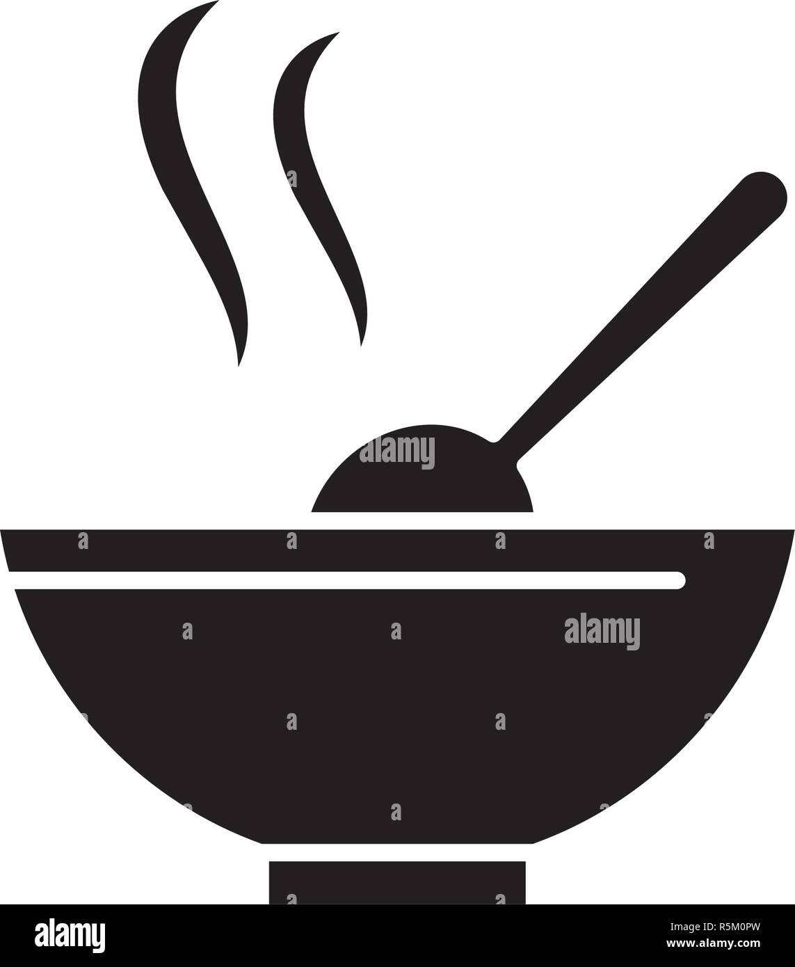 Suppe schwarze Symbol, Vektor Zeichen auf isolierten Hintergrund. Suppe Konzept Symbol, Abbildung Stock Vektor