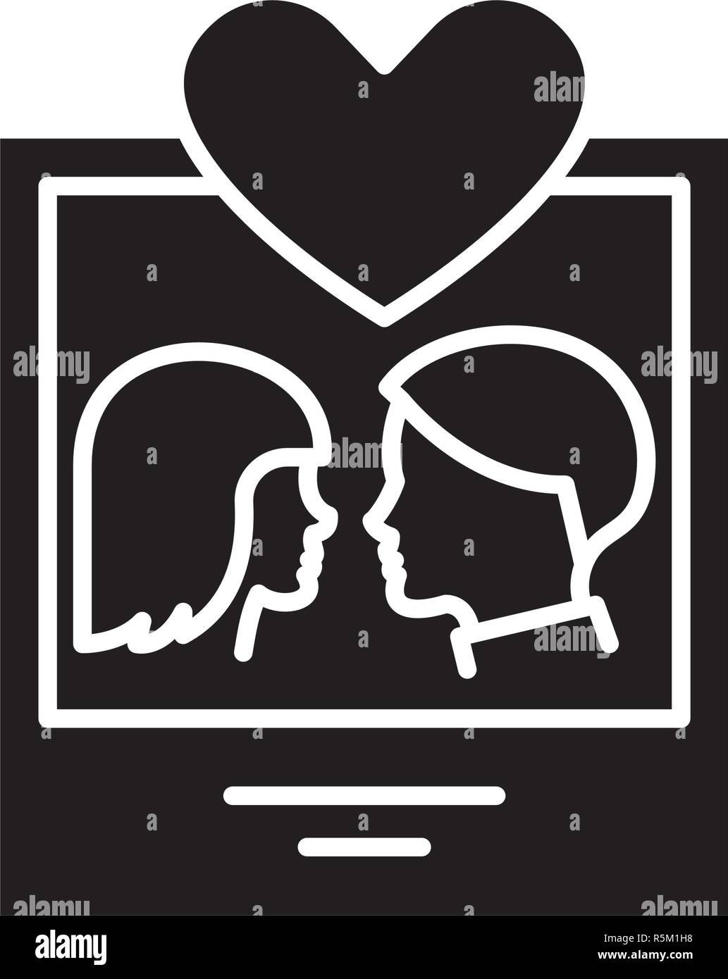 Unvergessliche Fotos schwarze Symbol, Vektor Zeichen auf isolierten Hintergrund. Unvergessliche fotos Konzept Symbol, Abbildung Stock Vektor